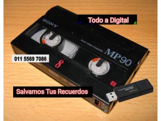 VHS Video Cassette 8mm a Digital Mejorado a Smart TV